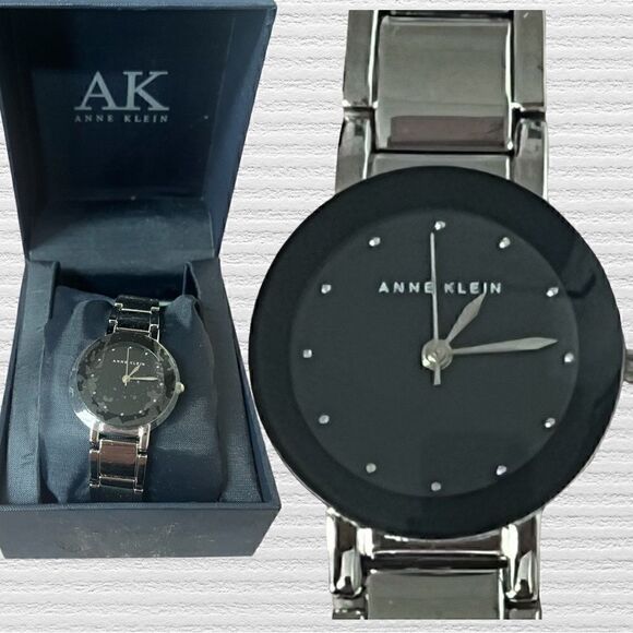 Ann Klein Silver Analog Watch New In Box - Picture 1 of 5